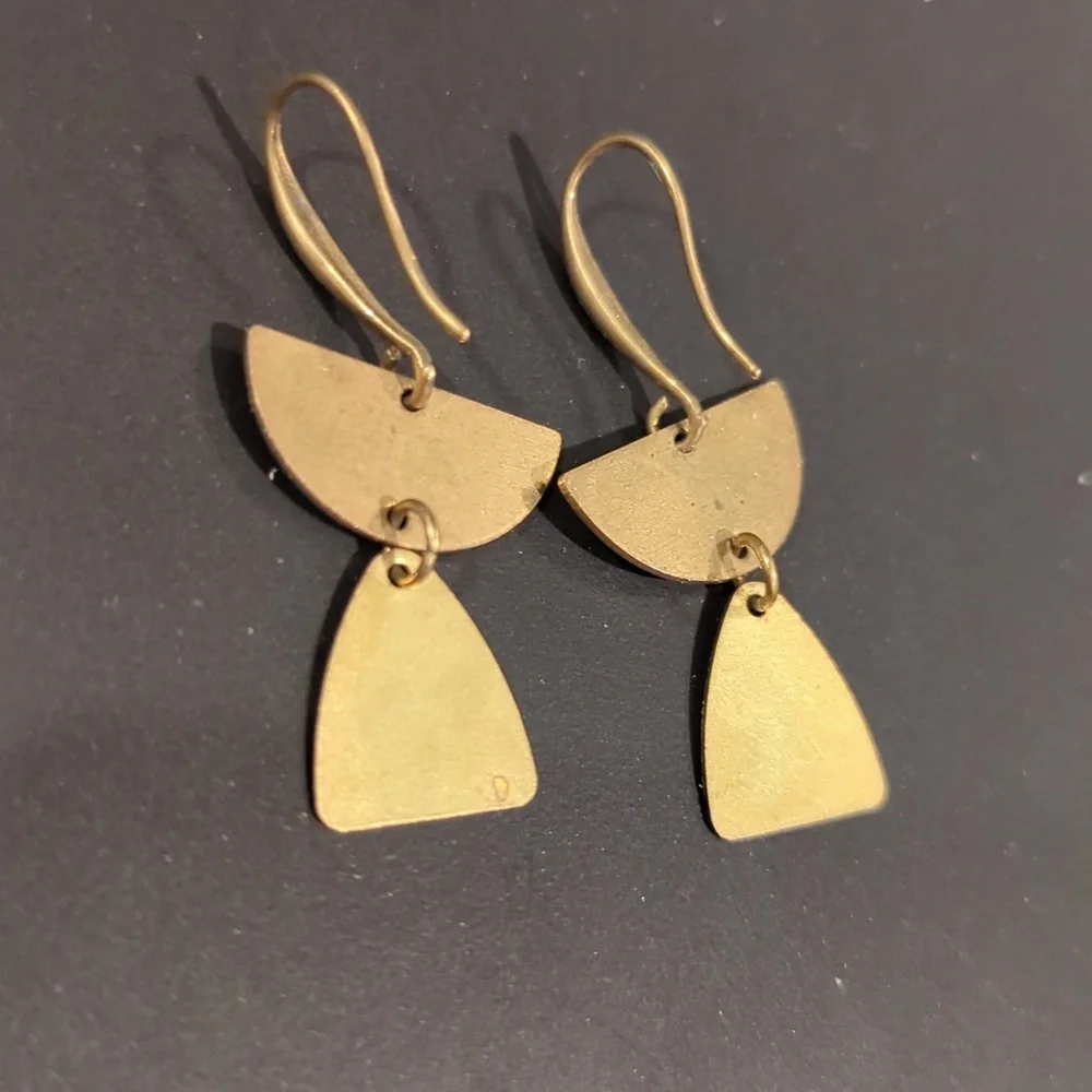 Geometric brass earrings - Picture 1 of 1